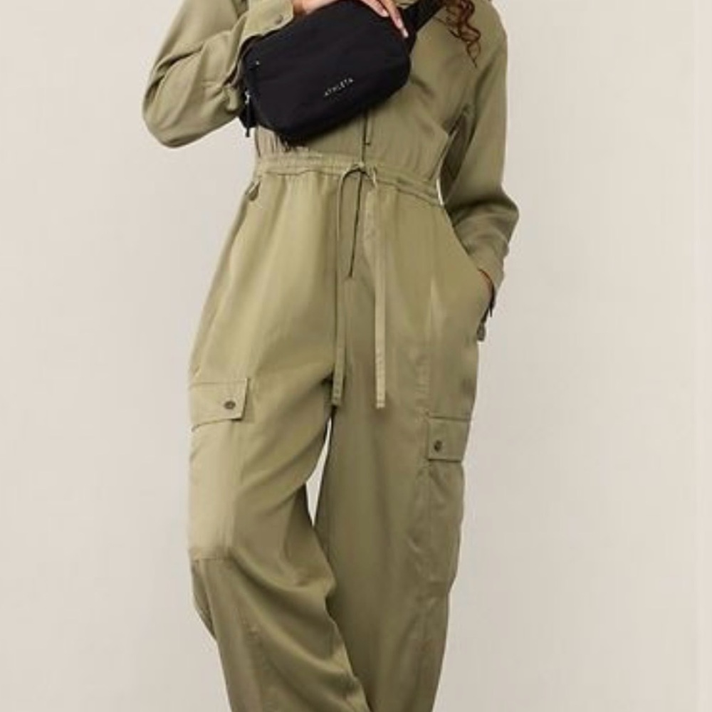 Athleta Sage Green Utility Jumpsuit